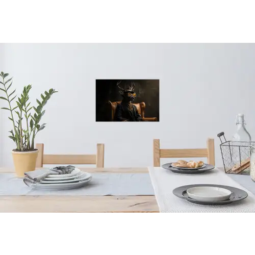 Hert - Zonnebril - Zwart - Pak Muursticker klein -eettafel
