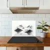 Bergen - Mistig - Water - Wit keuken achterwand spatscherm klein -sfeer2