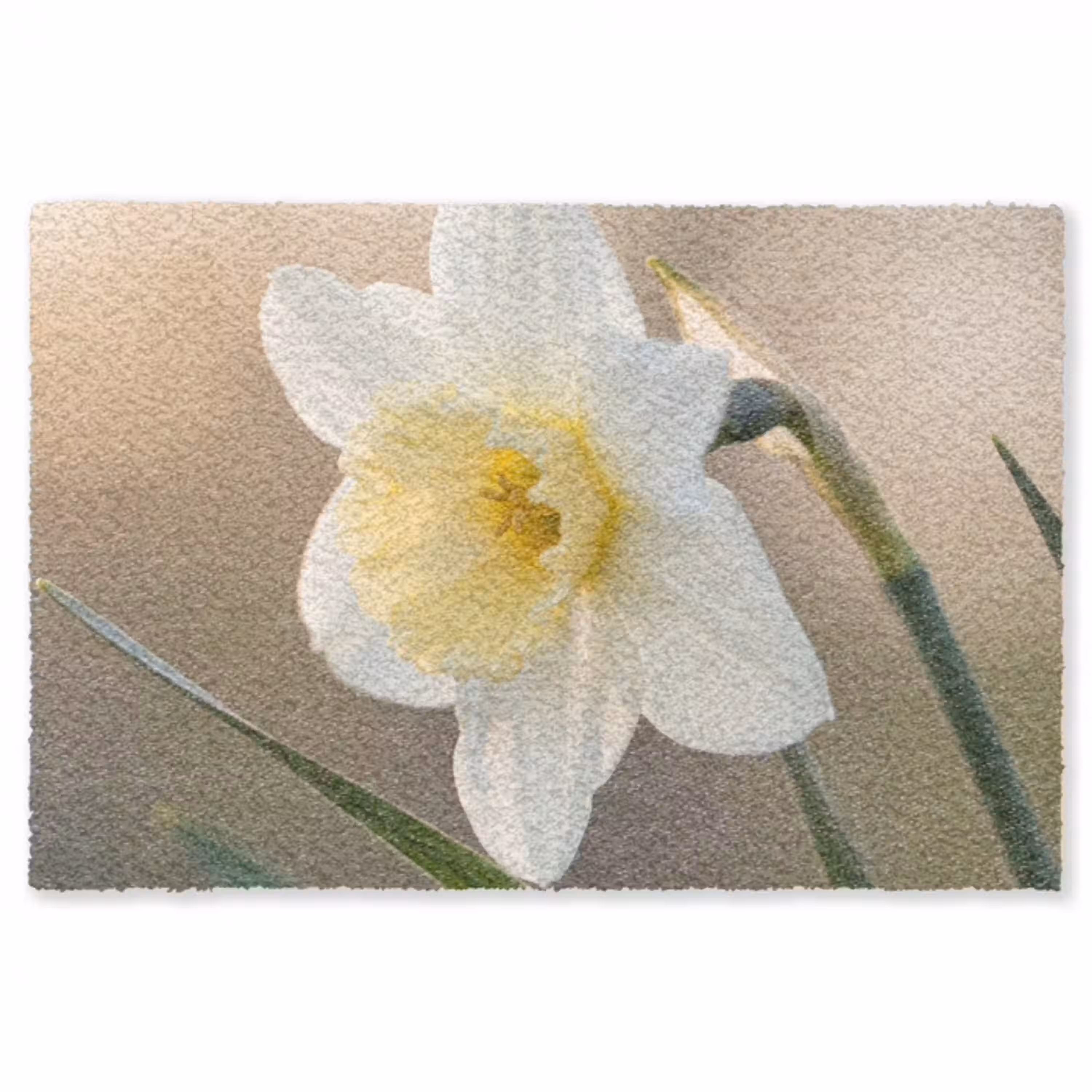Narcis - Bloem - Minimalistisch Vloerkleed Rechthoek klein -3d