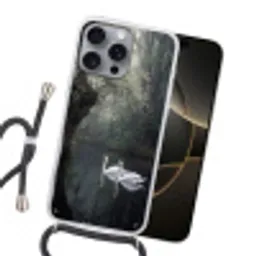 Zwanen - Rivier - Bos Hoesje iPhone 16 Pro Max met koord klein -sfeer1