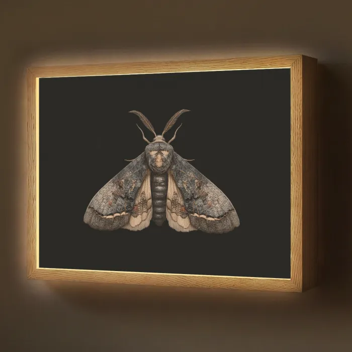 Mot - Bladachtig - Grijs Light Box met batterij (Wandlamp) middel -z3d_website