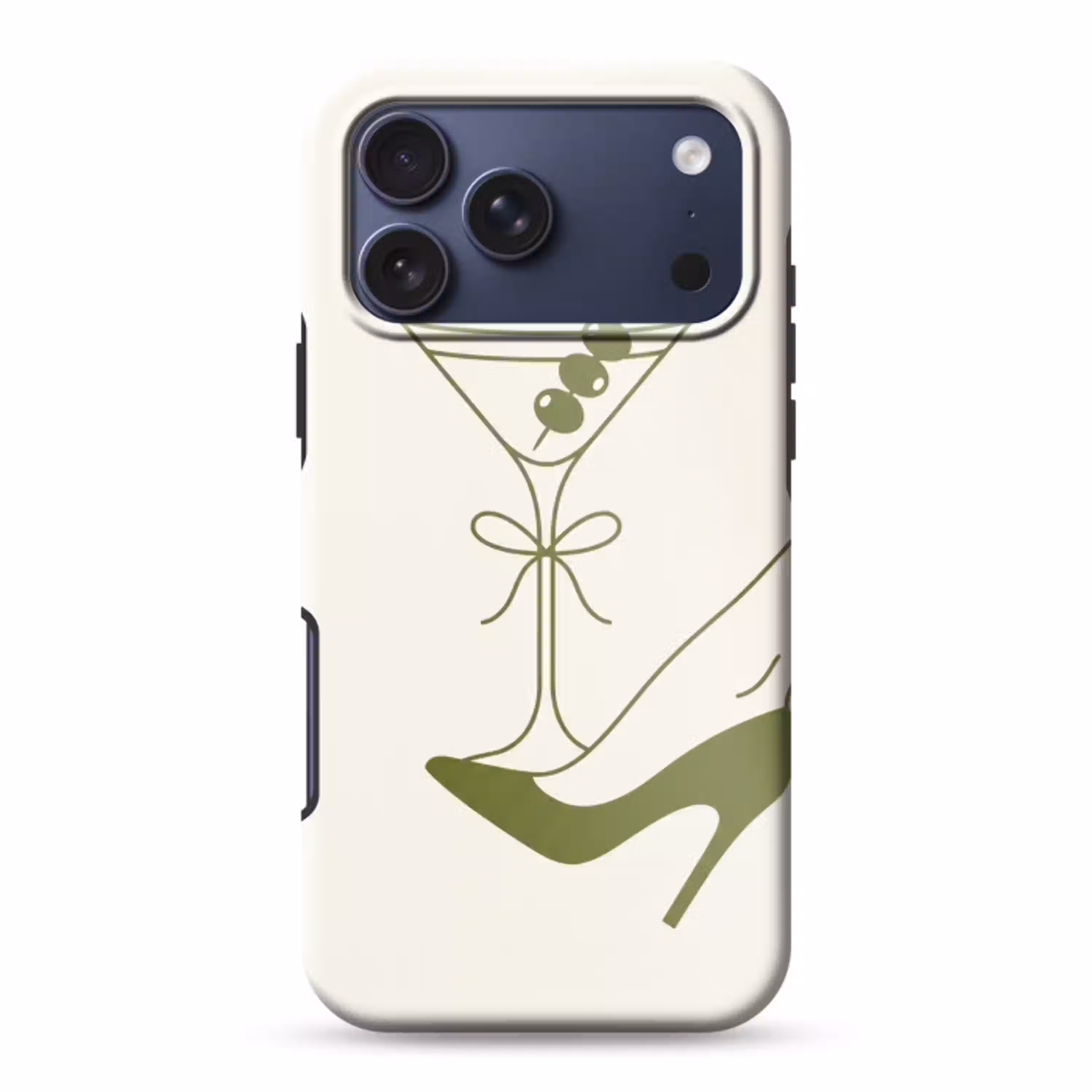 Drank - Martini - Hoge hak - Mode - Groen Toughcase MagSafe Apple iPhone 17 Pro Max klein -3d