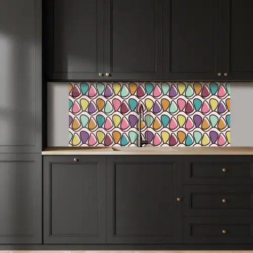 Patroon - Ovaal - Pastel keuken achterwand 2 middel 871 -sfeer1