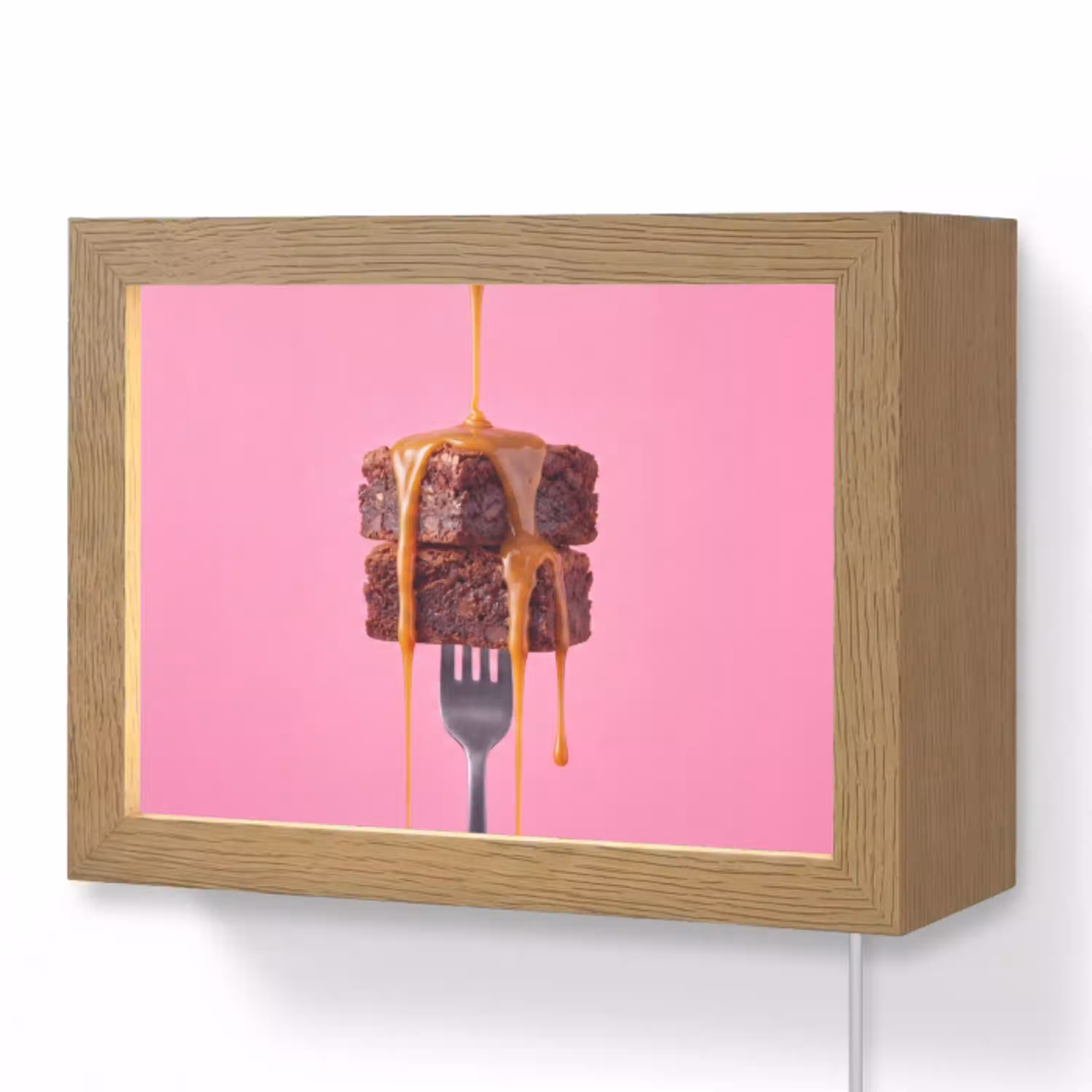 Brownie - Karamel - Eten Light Box met kabel (Wandlamp) klein -3d