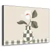 Vaas - Geruit - Groen - Bloem Textielframe zwart klein -3d