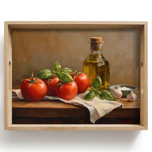 Tomaten - Olijfolie - Stilleven Dienblad Rechthoek middel -z3d_shopping
