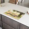 Houten bankje - Bloempotten - Landschap Inductie beschermer vinyl 3mm klein -sfeer8