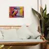 Roze - Ijsvogel - Tak - Kleurvlakken tuinposter los doek klein -sfeer7