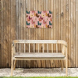 Alpaca's - Patroon - Kleurrijk Tuinposter op houten frame 2 cm dik klein 845 -sfeer4