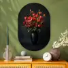 Boeket - Tulpen - Vaas - Rood Wandcirkel Ovaal Glas middel -sfeer2