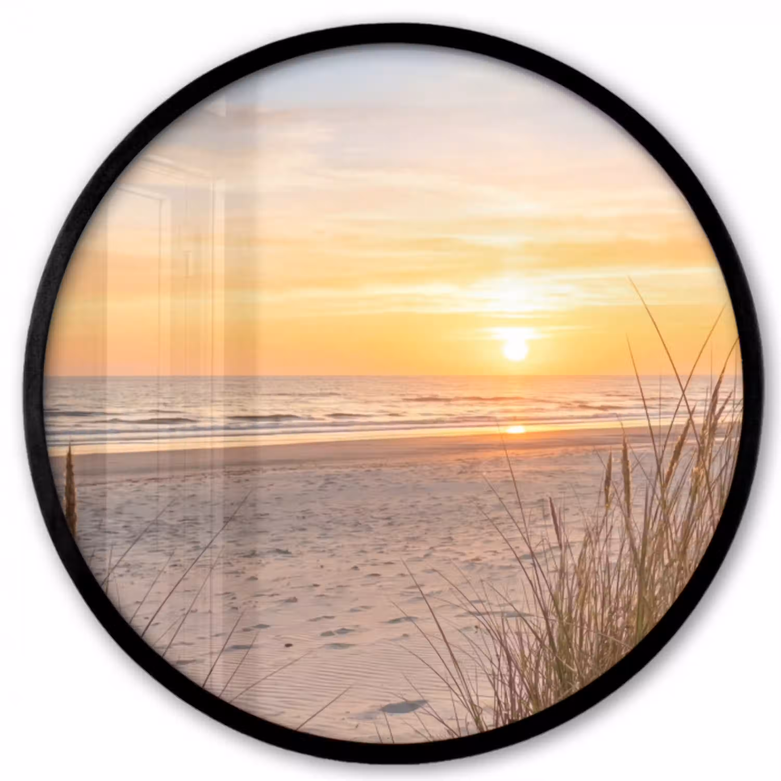 Zonsondergang - Duinen - Zee Fotolijst rond zonder passe partout klein -3d