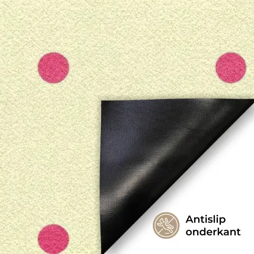 Swag - Roze - Stippen - Geel Deurmat klein -antislip_NL