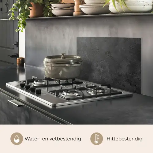 Beton - Structuur - Industrieel - Zwart - Grijs keuken achterwand spatscherm klein -usp_NL