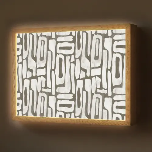 Donker - Wit - Abstract Light Box met batterij (Wandlamp) middel 907 -z3d_website