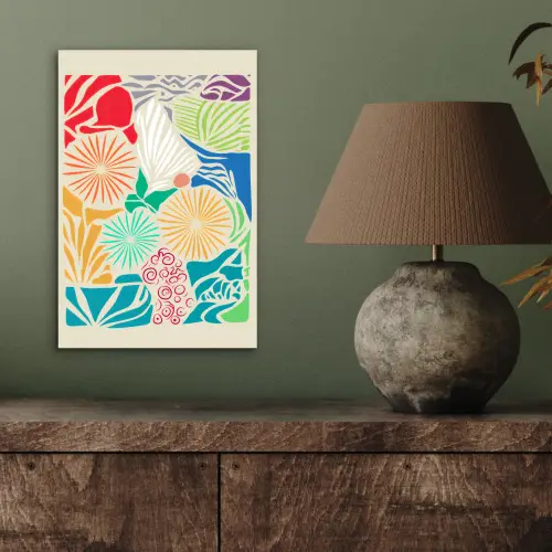 Kleurrijk - Abstract - Bloemen - Patronen aluminium wit klein -sfeer2