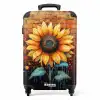Zonnebloem in graffiti stijl NBS - Handbagage koffer - Unisex middel -productfoto_recht