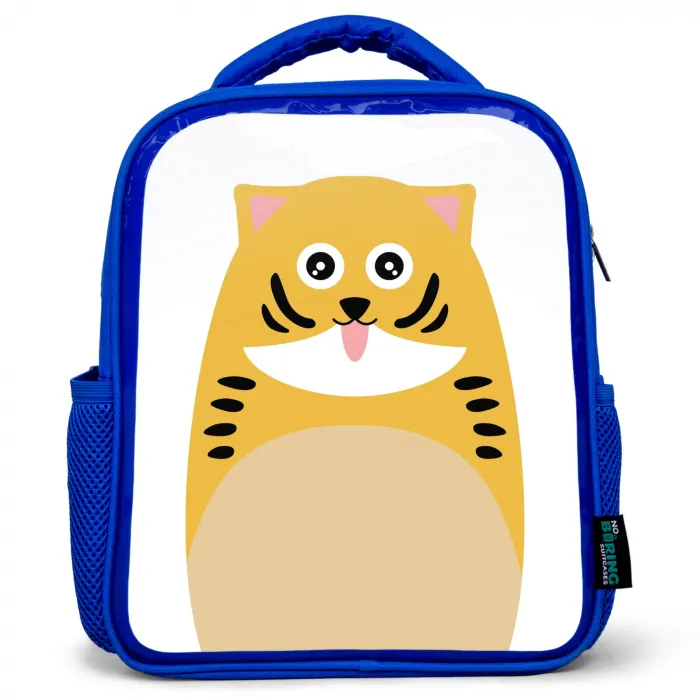 Dierenportret - kat - kinderen Kinderrugzak - Blauw middel -3d