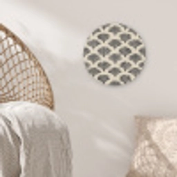 Waaiers - Botanisch - Zwart - Beige Akoestische PET Vilt - Rond klein 838 -sfeer4