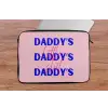Daddy's - Blauw - Blokletters laptophoes neopreen klein -tafel