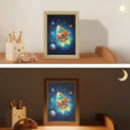 Raket - Ruimte - Planeten - Kinderen - Jongen Light Box met kabel klein -sfeer3_kind