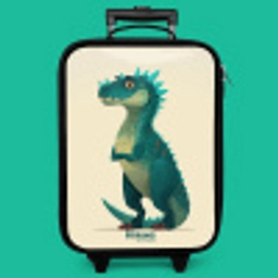 Spiky dino met vriendelijke blik Kinderkoffer - Zwart klein -zzz_website3d_nbs