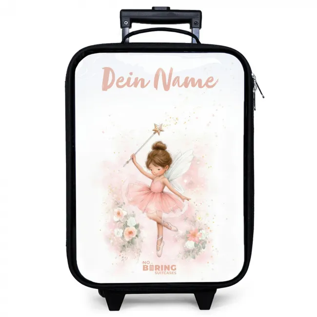 Kinderkoffer mit Name - Ballerina Fee in Rosa
