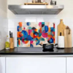 Kunst - Geometrisch - Abstract - Kleurrijk Inductie beschemer met haakjes klein -sfeer2