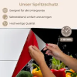 Paprika - Water - Groente - Zwart keuken achterwand spatscherm klein -spatscherm_DE