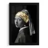 Meisje met de parel - Johannes Vermeer - Goud fotolijst zwart zonder passe partout klein -3d