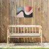 Abstract - Golven - Sierlijk - Roze Tuinposter op houten frame 2 cm dik klein -sfeer4