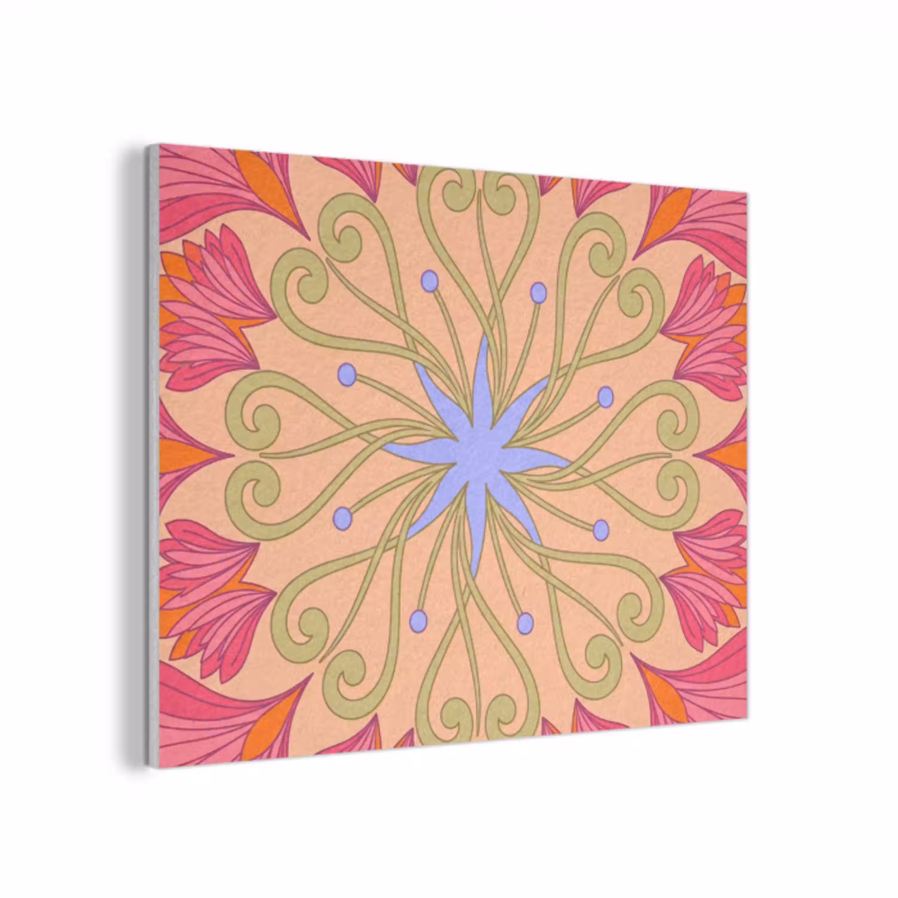 Bloemen - Patroon - Abstract - Roze - Decoratief PET vilt klein -3d