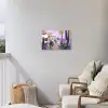 Huizen - Minimalistisch - Palmbomen - Kust Tuinposter op houten frame 2 cm dik klein -sfeer1