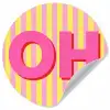 Tekst - Strepen - Roze Wandcirkel behangsticker klein -3d
