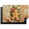 Kerstmis - Koekje - Poppetje - Speculaas Inductie beschermer vinyl 3mm klein -3d