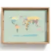 Wereldkaart - Realistisch - Kaart Dienblad Rechthoek middel -z3d_shopping