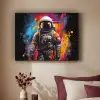 Astronaut - Graffiti - Zwart - Kleuren Textielframe zwart klein -sfeer1