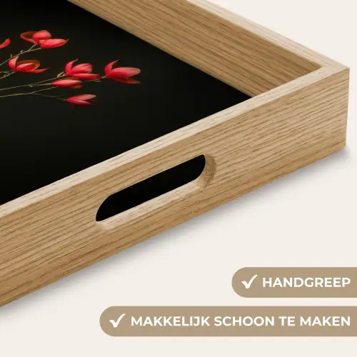 Rode - Bloemen - Vaas Dienblad Rechthoek middel -USP_HandgreepNL