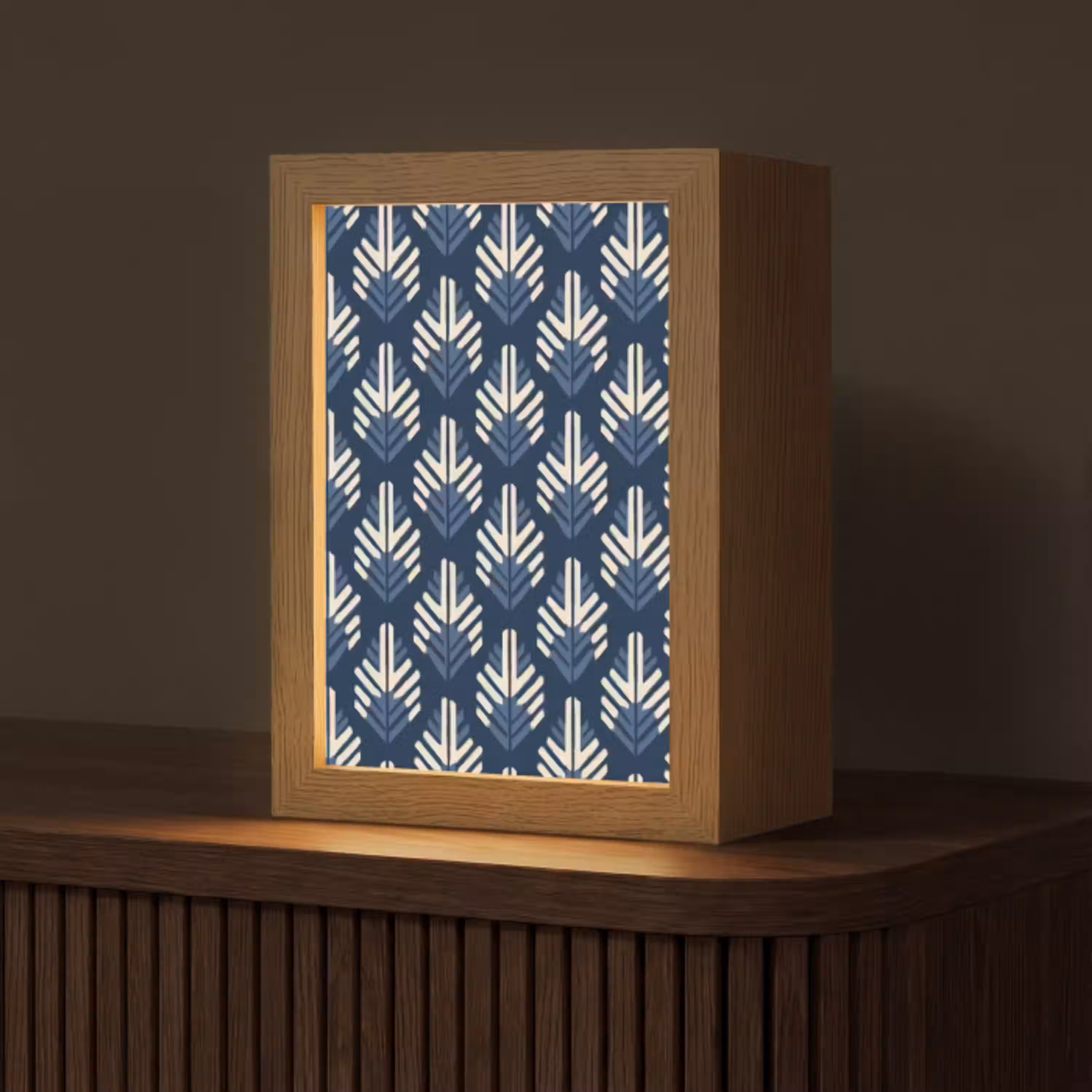 Modern - Patroon - Blauw Light Box met kabel (Tafellamp) klein 925 -z3d_website