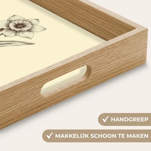Zwart - Narcis - Illustratie Dienblad Rechthoek middel -USP_HandgreepNL