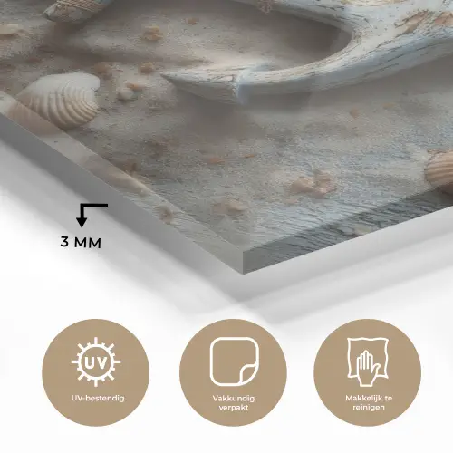Anker - Hout - Schelpen - Zand plexiglas 5mm klein -sfeer2