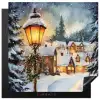Kerstdorp - Huizen - Sneeuw - Kerst Inductie beschermer vinyl 3mm middel -3d