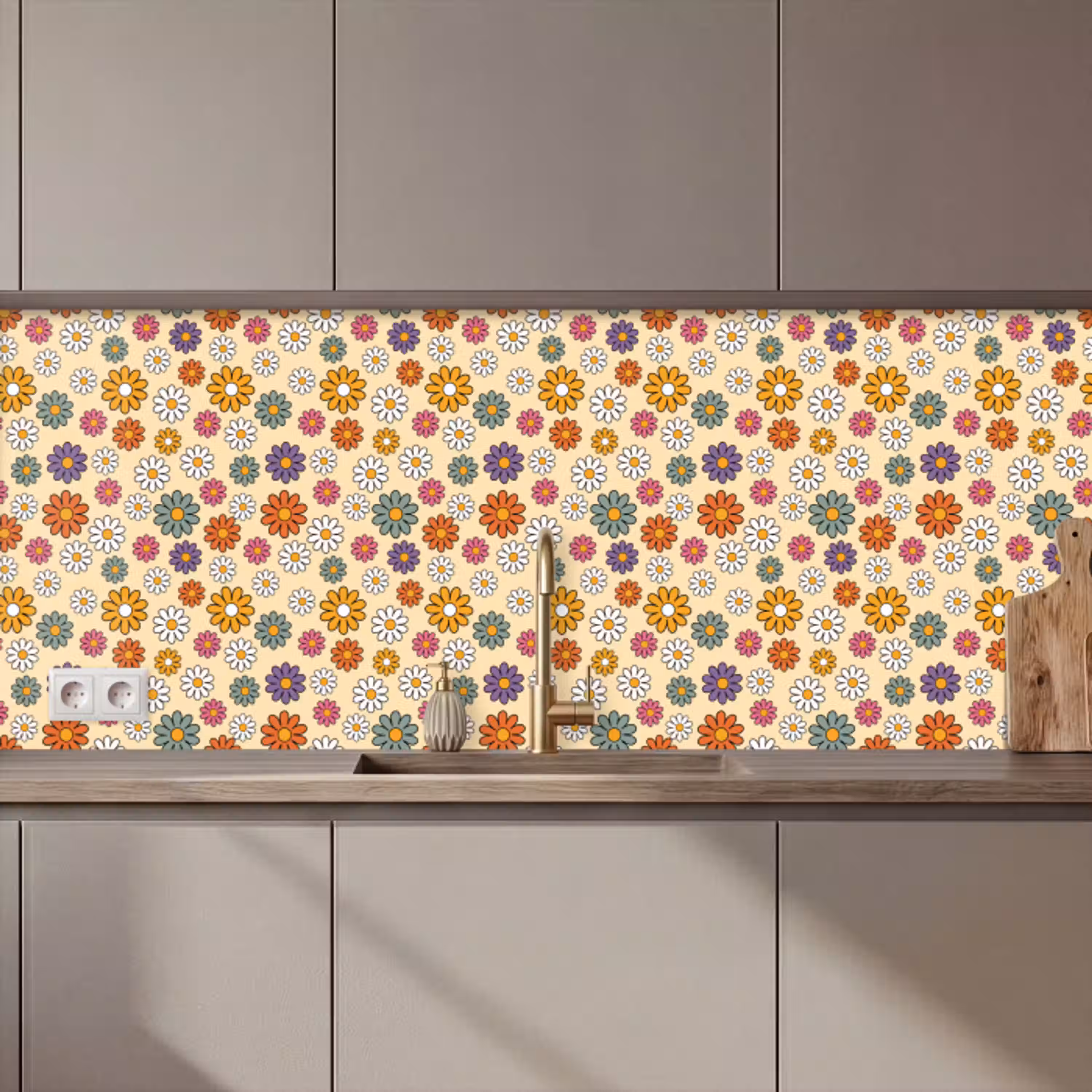 Vintage - Patronen - Bloem - Planten keuken achterwand 2 middel 871 zz_3dshopping