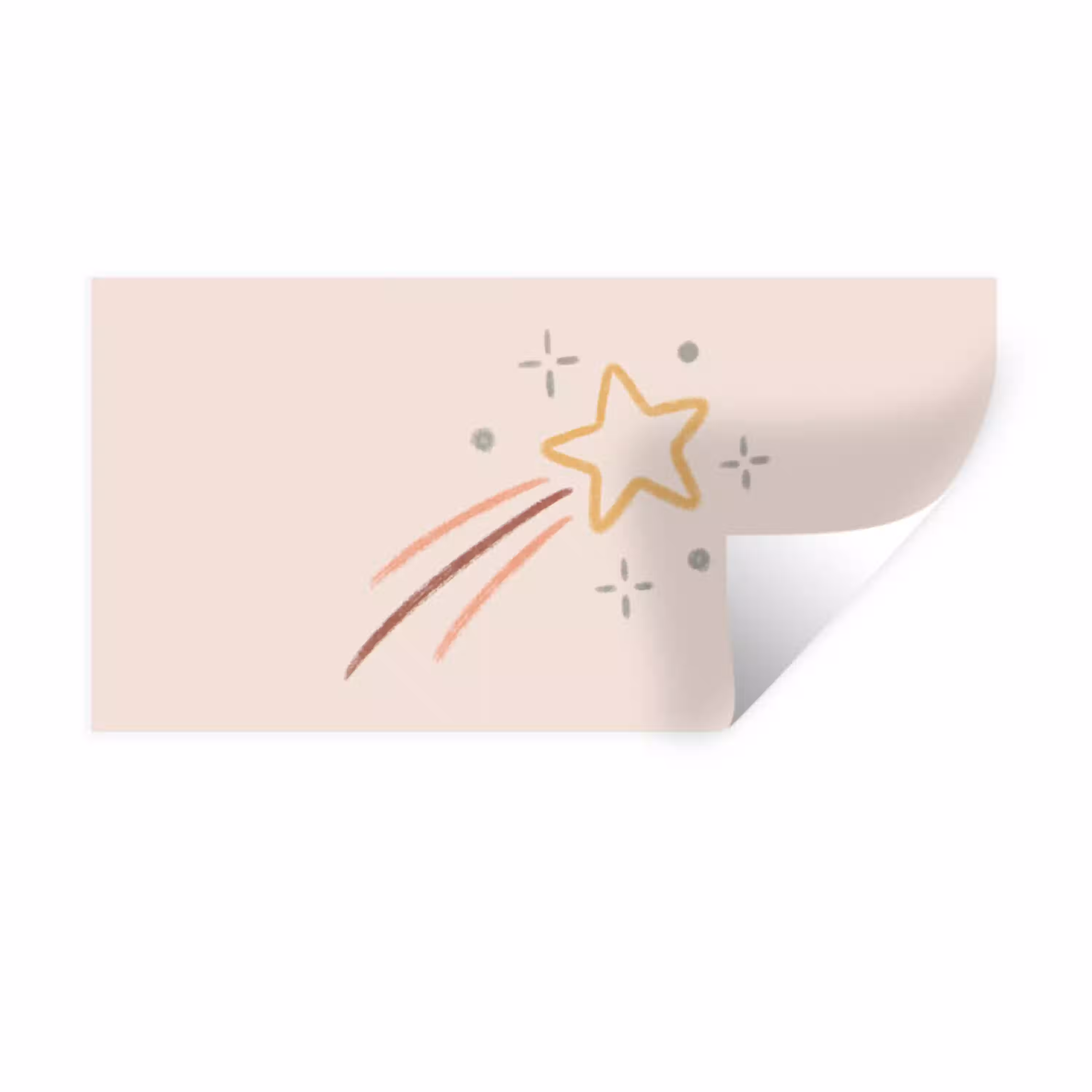 Ster - Vallend - Illustratie - Pastel Muursticker klein -3d
