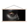 Vrouw - Make-up - Koper - Zwart textielposter latten blank klein -3d