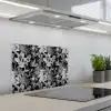 Zomer - Vlinder - Zwart - Grijs keuken achterwand spatscherm klein 900 -3d_schuin