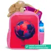 Voetbal - Verf - Blauw - Rood Kinderrugzak - Roze middel -inhoud_NL