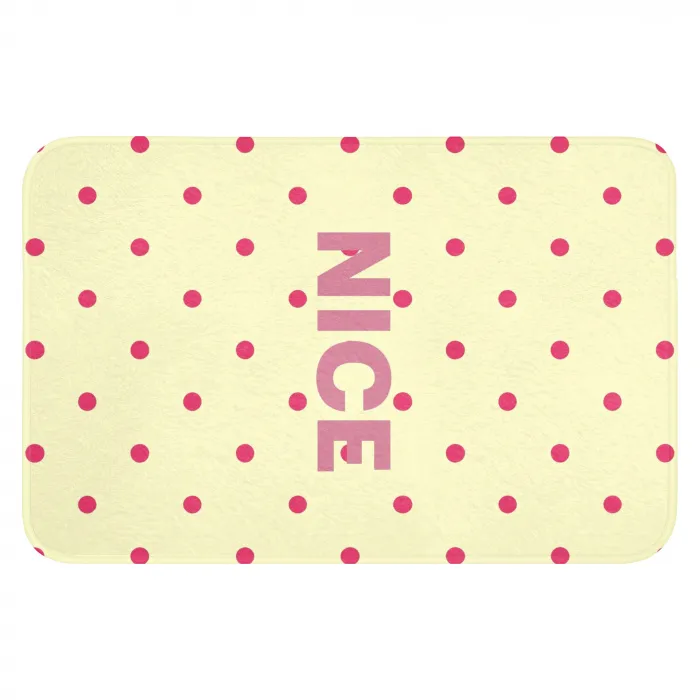 Nice - Stippen - Roze - Geel Badmat klein -3d