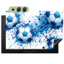 Voetballen - Verf - Sport - Blauw Inductie beschemer met haakjes klein -3d