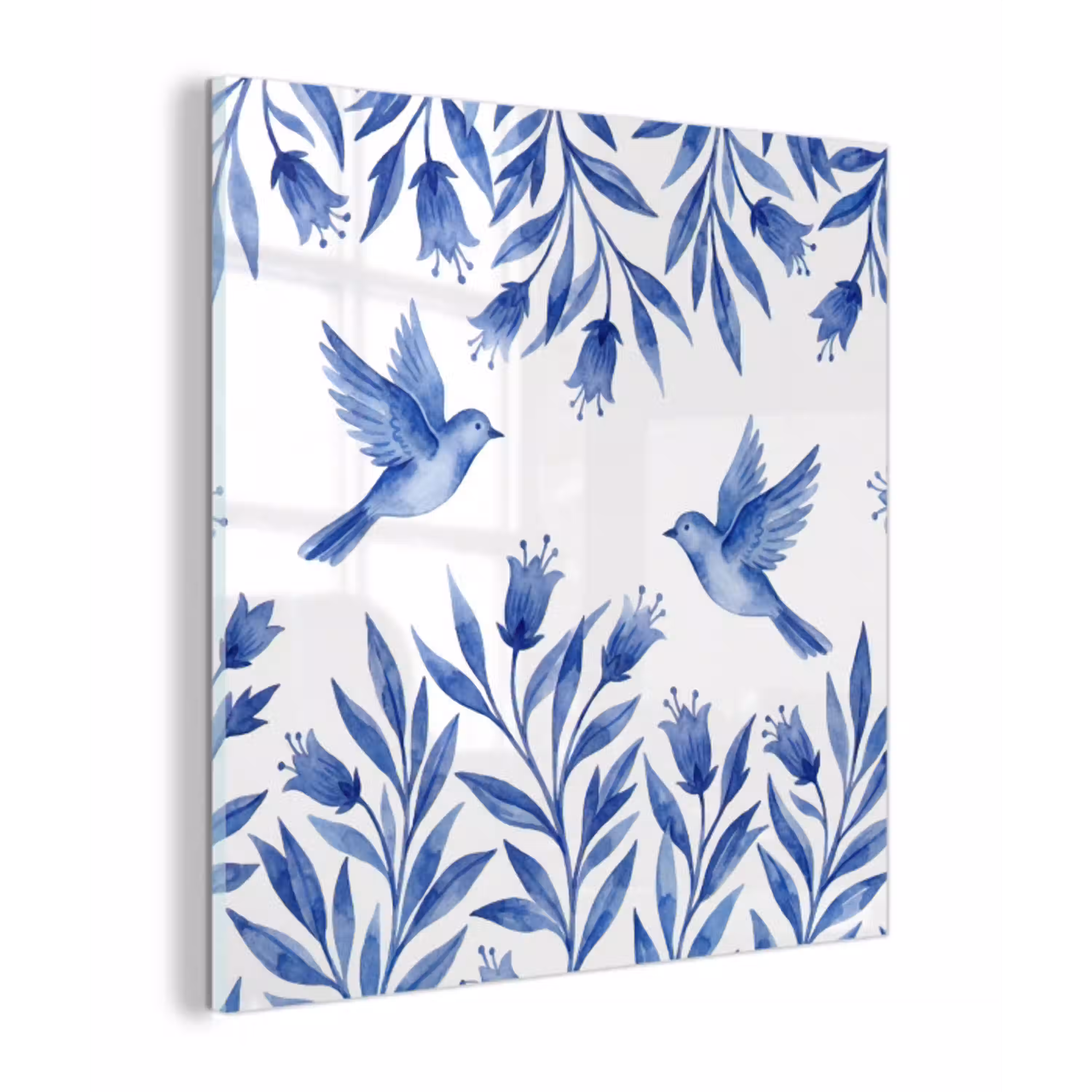 Modern - Vogels - Delfts - Blauw plexiglas 5mm klein -z3d