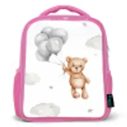 Beer - Ballon - Sterren - Kinderen Kinderrugzak - Roze middel -3d